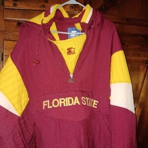 Vintage Florida State pull over hooded Stater jacket XL men's